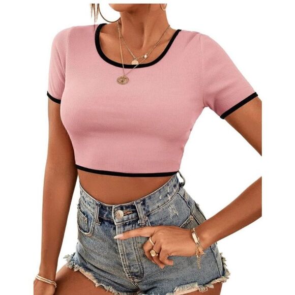 Womens Basic Crop Top - Picture 1 of 3